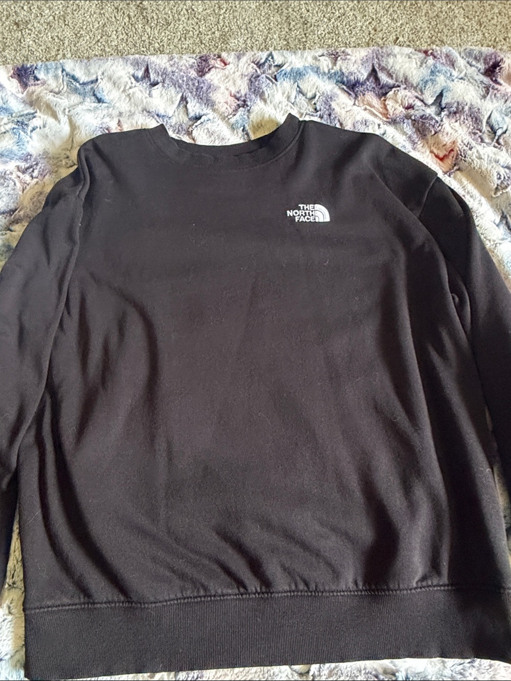 The North Face Black Crewneck Sweatshirt with White Logo
